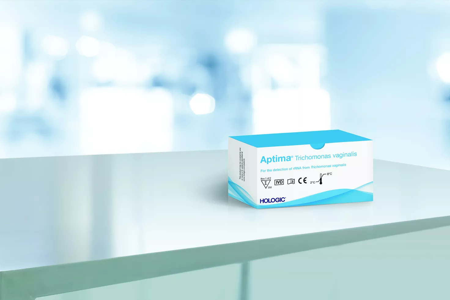 Assay-boks med laboratoriebaggrund