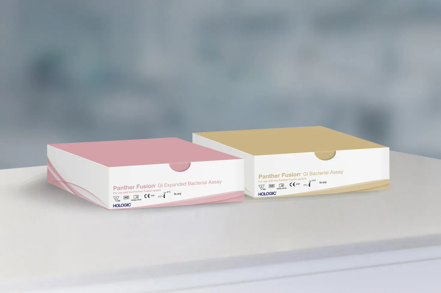 To analysekit på laboratoriebaggrund