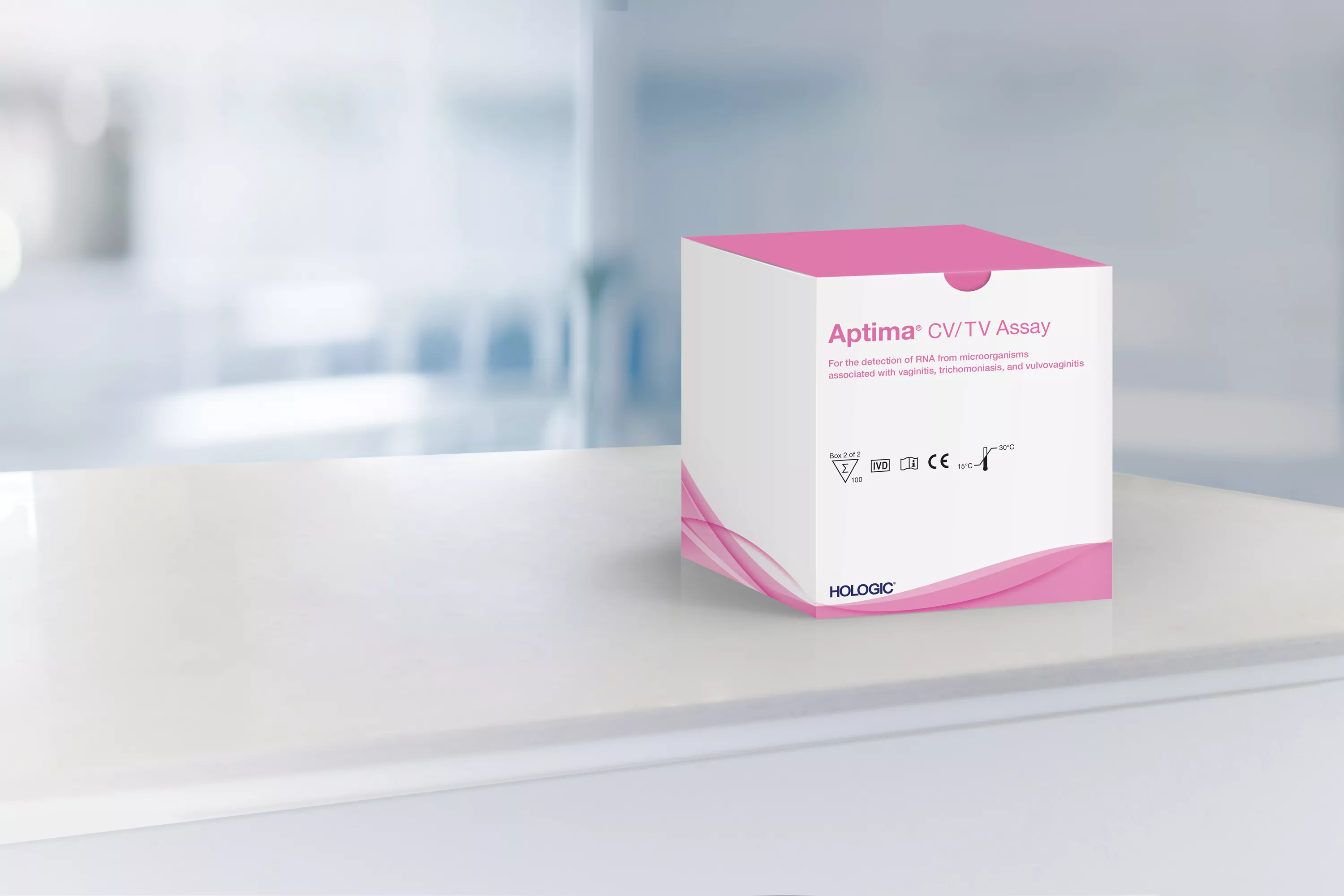 Assay-boks med laboratoriebaggrund