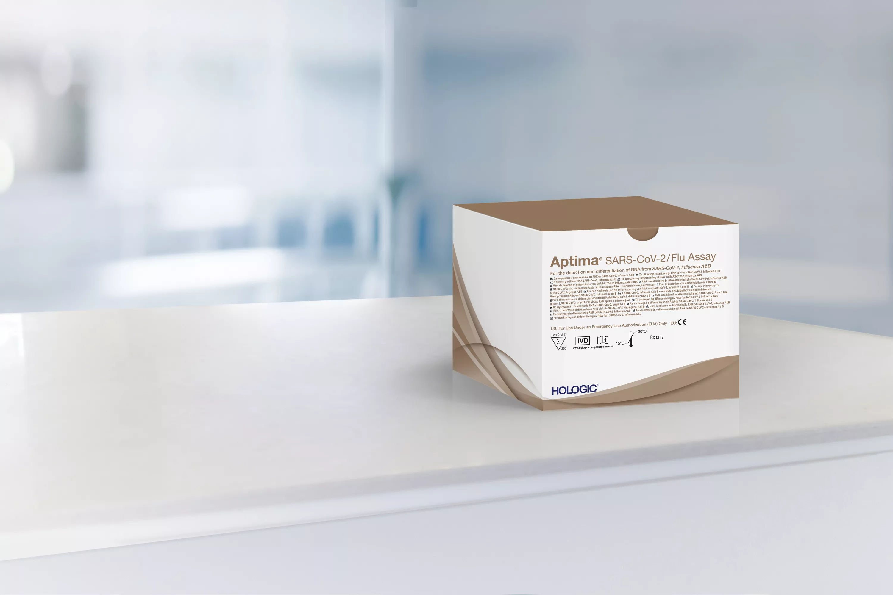 Assay-boks med laboratoriebaggrund