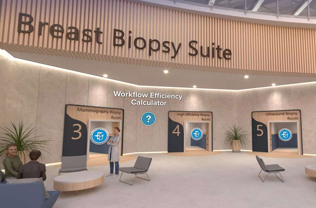 Patient i konsultation på klinik for brystbiopsi